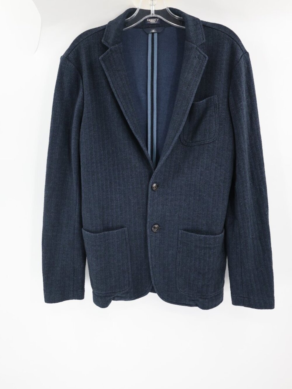 Faherty Blazer Mens Small The Inlet Herringbone Unstructured Organic Cotton
